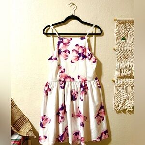 Fancyinn White and Purple Floral Kids Dress